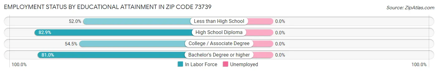 Employment Status by Educational Attainment in Zip Code 73739