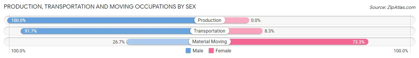 Production, Transportation and Moving Occupations by Sex in Zip Code 73755
