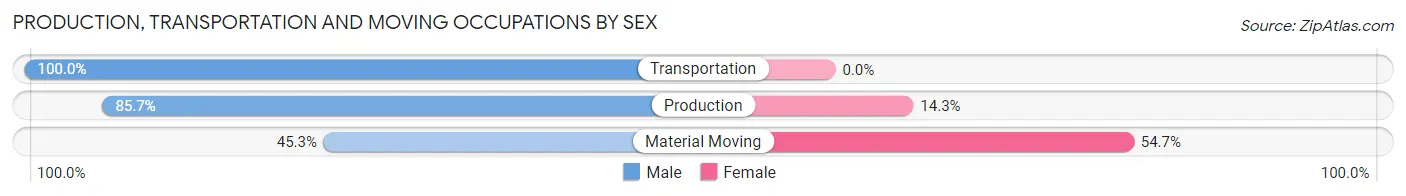 Production, Transportation and Moving Occupations by Sex in Zip Code 73762