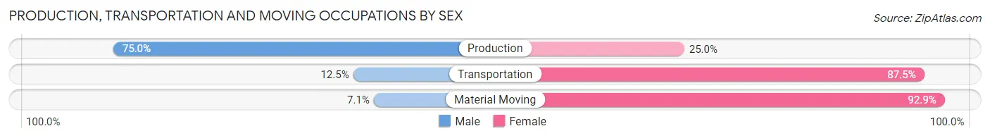 Production, Transportation and Moving Occupations by Sex in Zip Code 73763