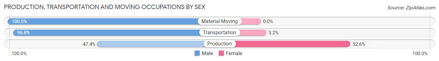 Production, Transportation and Moving Occupations by Sex in Zip Code 73843
