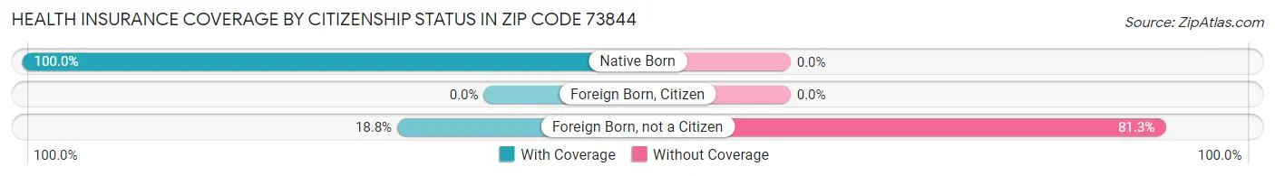 Health Insurance Coverage by Citizenship Status in Zip Code 73844