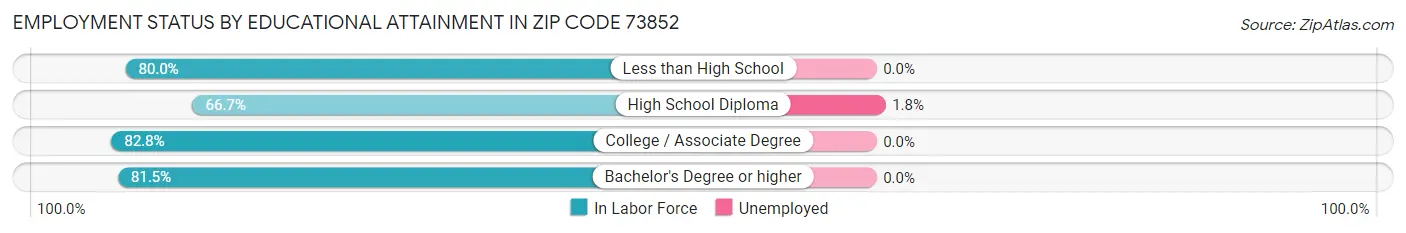 Employment Status by Educational Attainment in Zip Code 73852