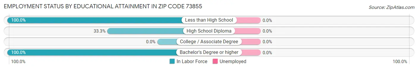 Employment Status by Educational Attainment in Zip Code 73855