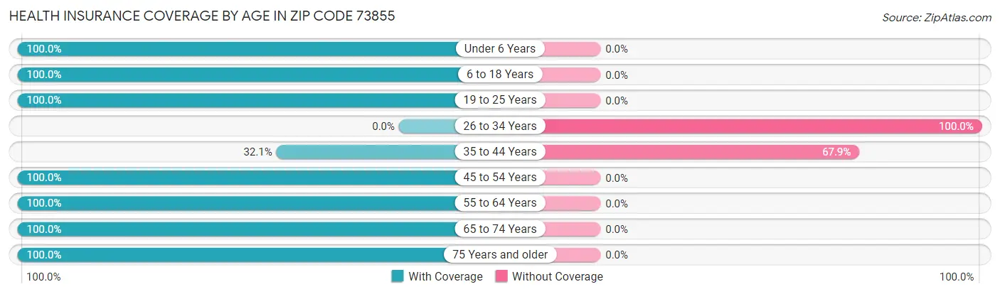 Health Insurance Coverage by Age in Zip Code 73855
