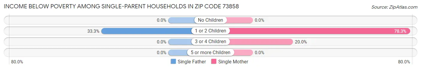 Income Below Poverty Among Single-Parent Households in Zip Code 73858