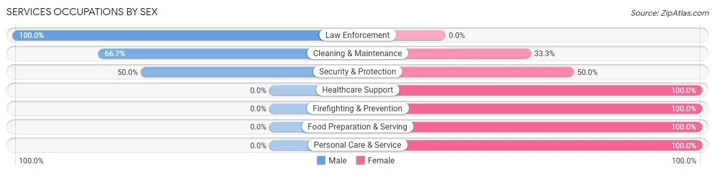 Services Occupations by Sex in Zip Code 73860