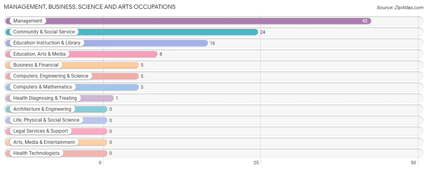 Management, Business, Science and Arts Occupations in Zip Code 73951