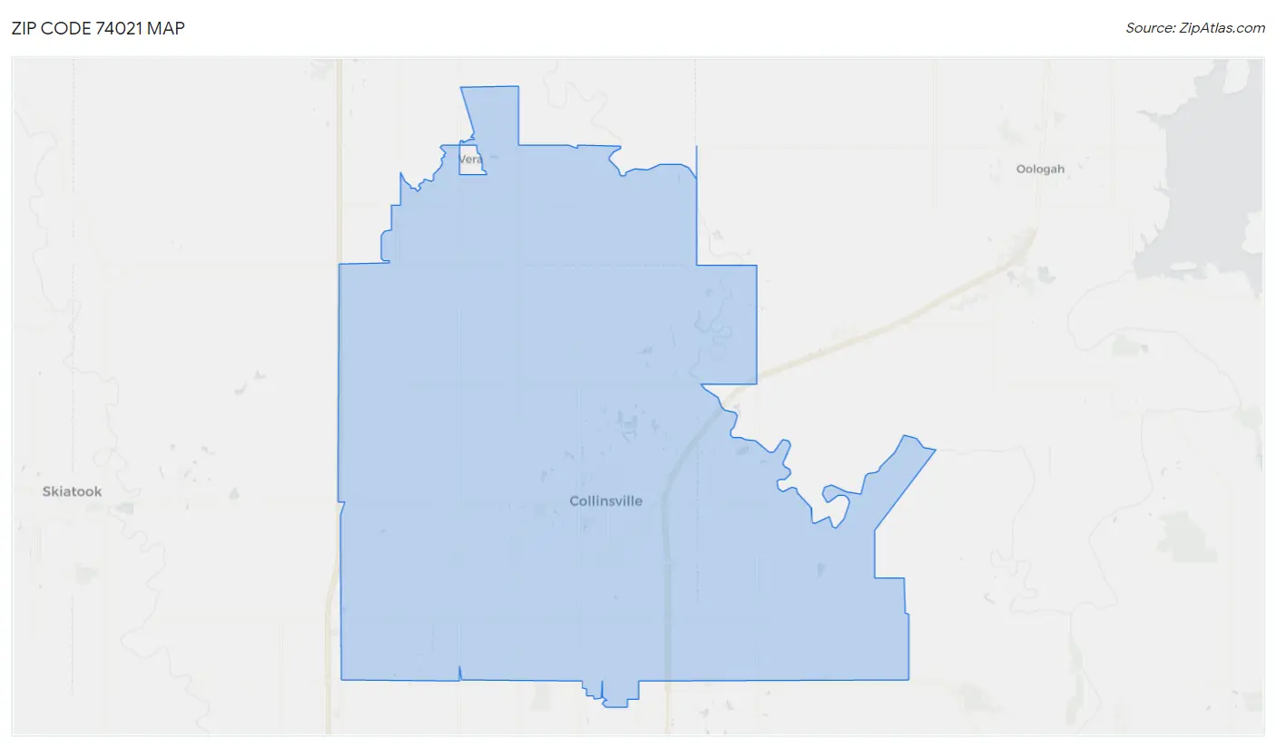 Zip Code 74021 Map