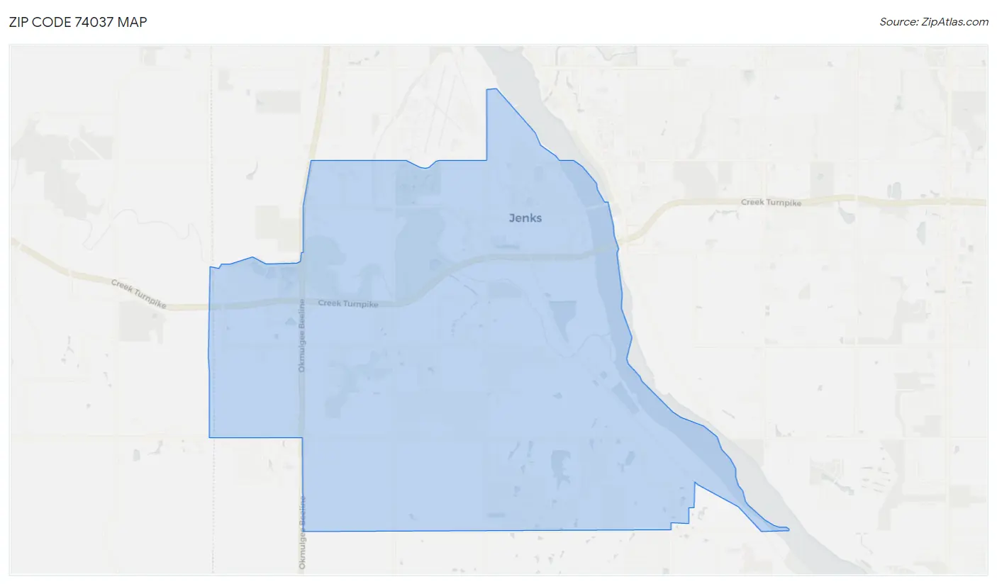 Zip Code 74037 Map