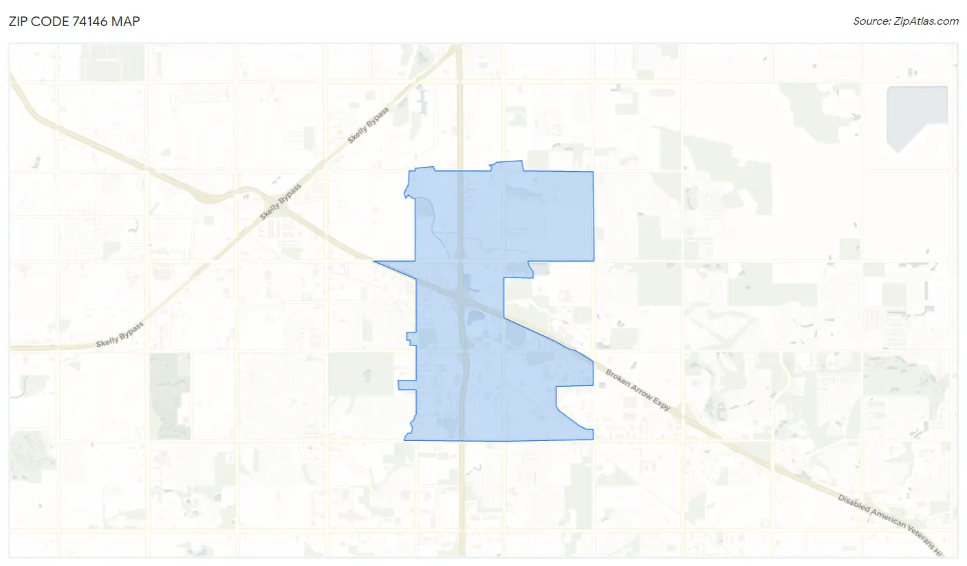 Zip Code 74146 Map