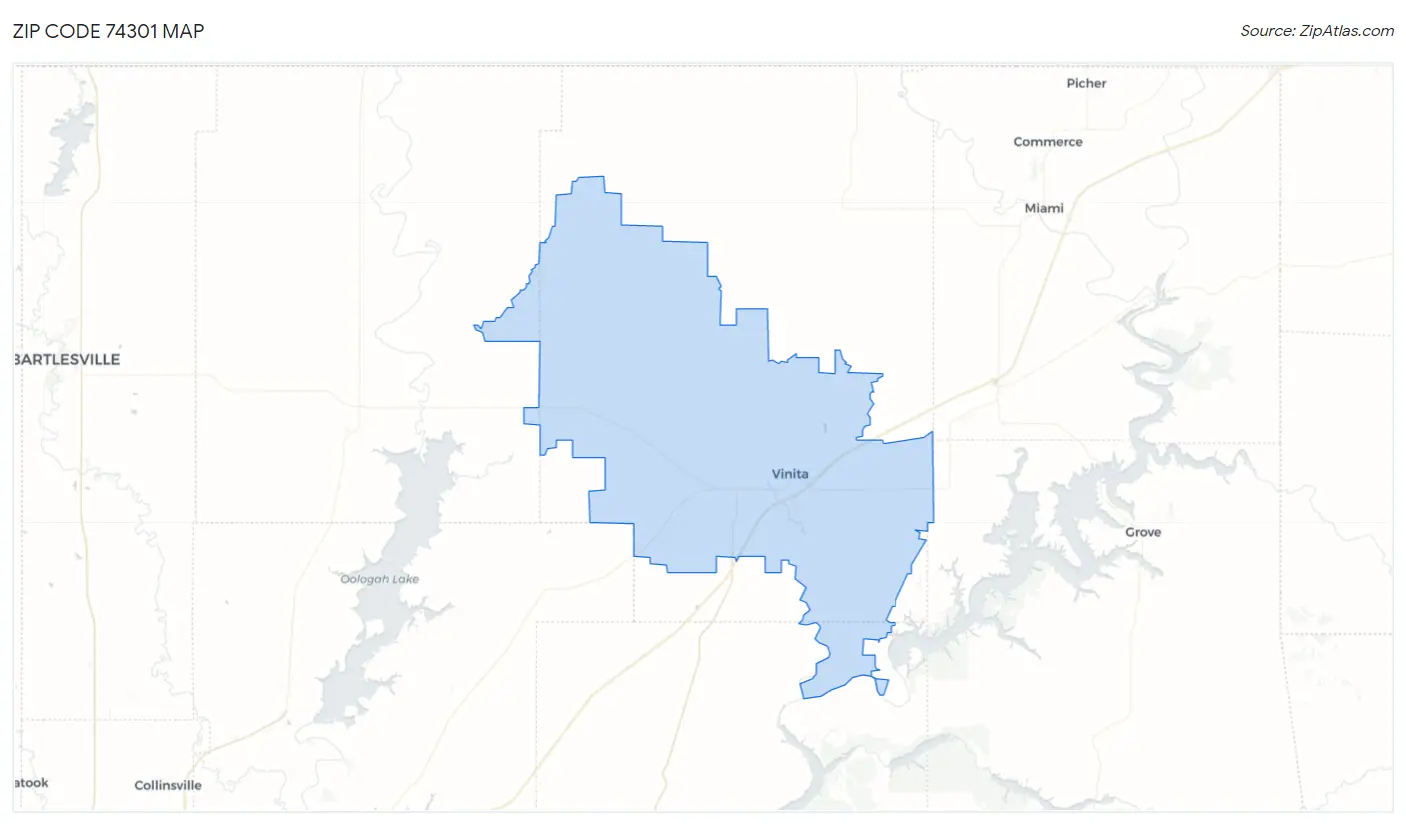 Zip Code 74301 Map