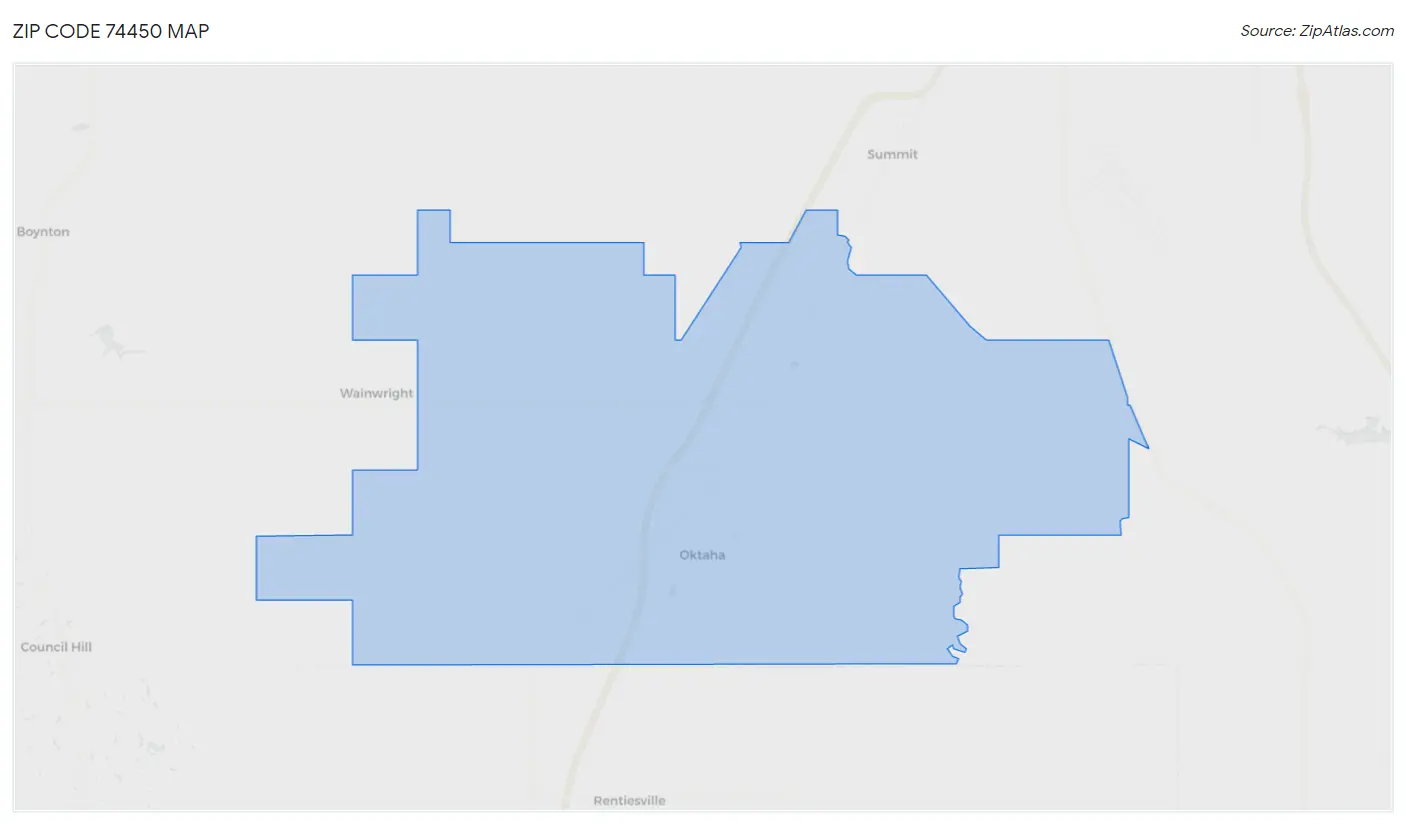 Zip Code 74450 Map