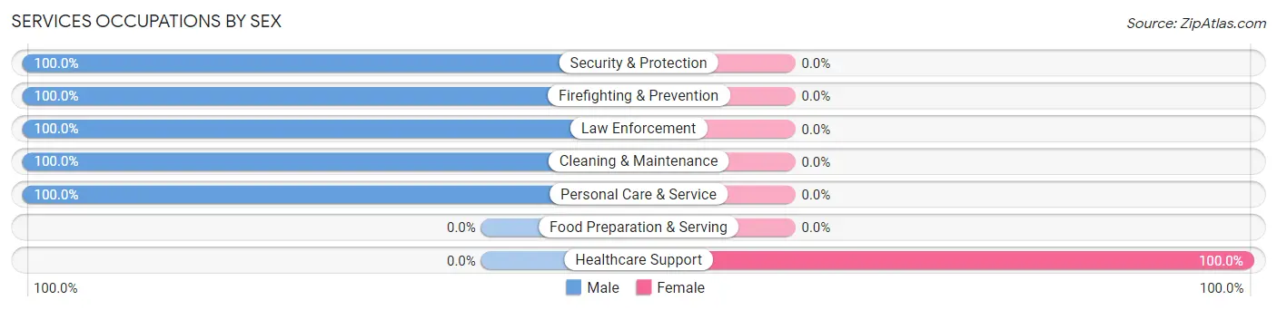 Services Occupations by Sex in Zip Code 74540