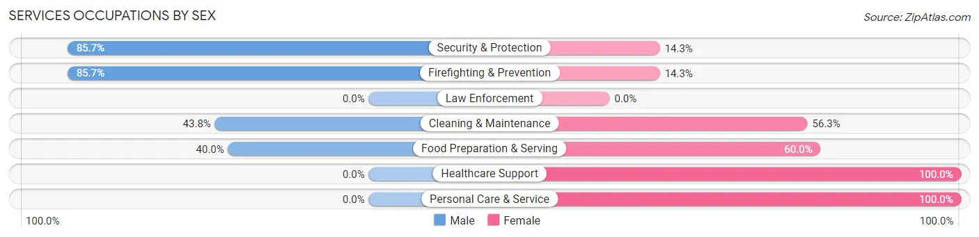 Services Occupations by Sex in Zip Code 74560