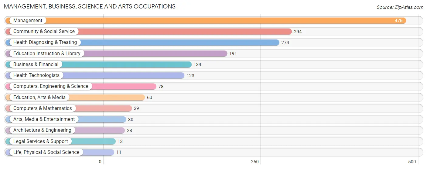 Management, Business, Science and Arts Occupations in Zip Code 74851