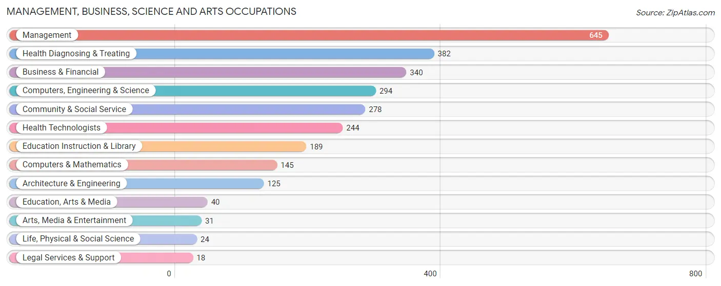 Management, Business, Science and Arts Occupations in Zip Code 74857