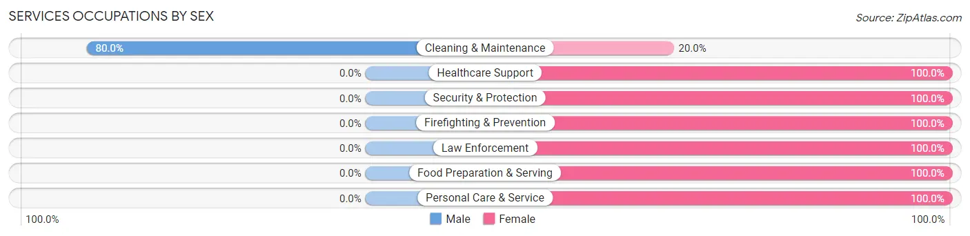 Services Occupations by Sex in Zip Code 74867