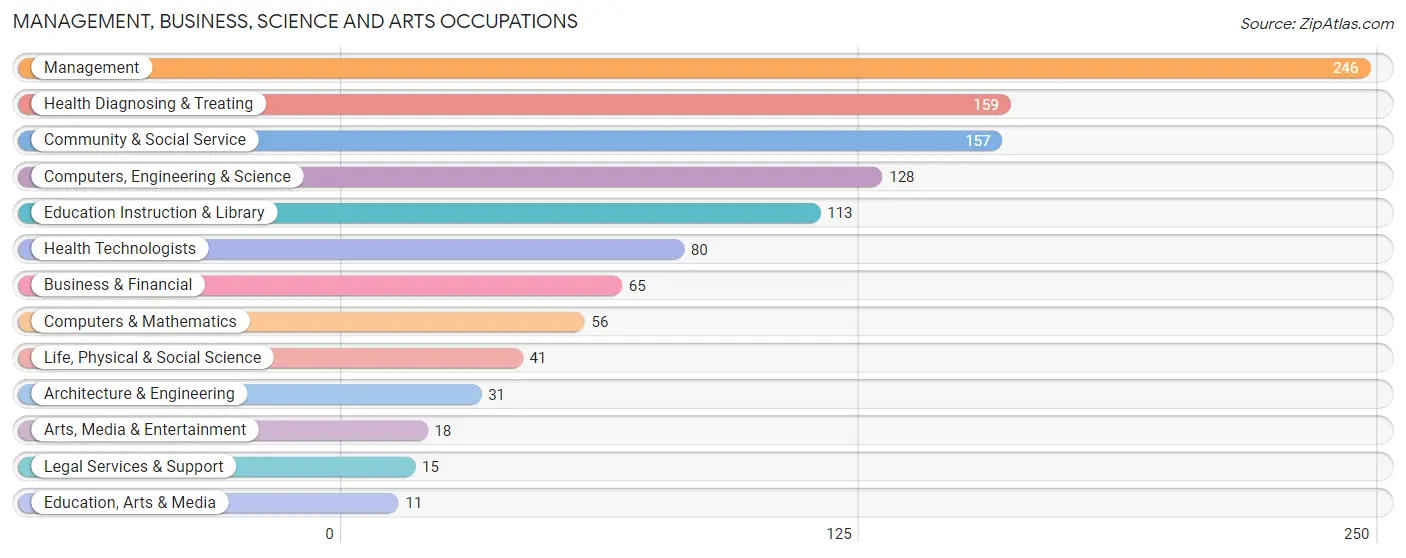 Management, Business, Science and Arts Occupations in Zip Code 74881