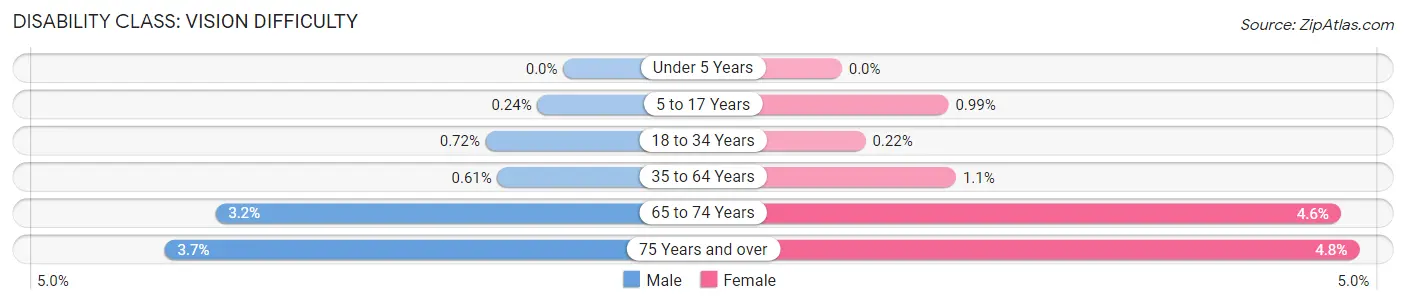 Disability in Zip Code 75019: <span>Vision Difficulty</span>