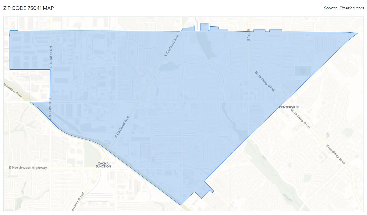 Zip Code 75041 Map