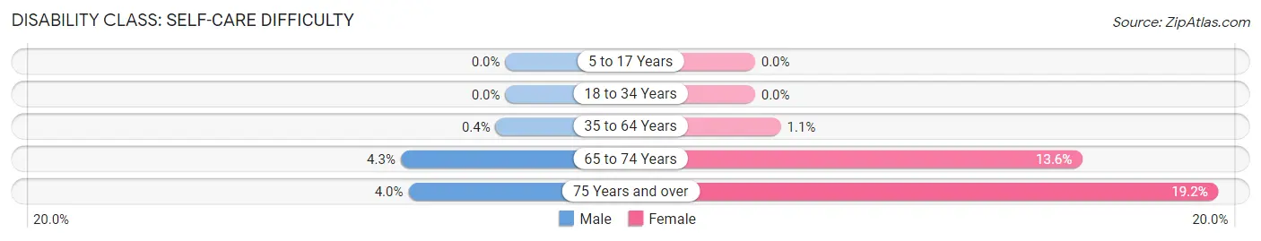 Disability in Zip Code 75041: <span>Self-Care Difficulty</span>