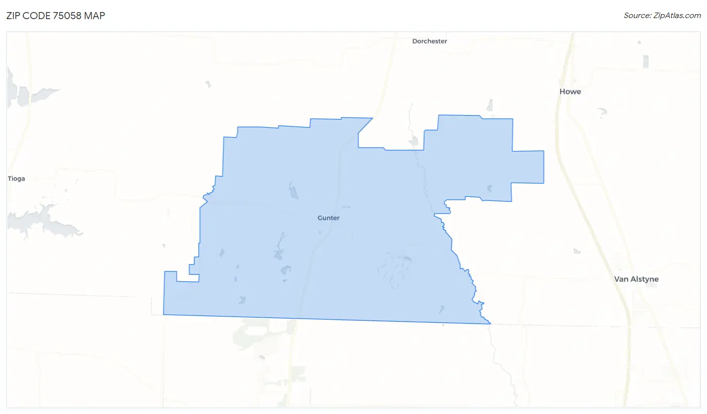 Zip Code 75058 Map