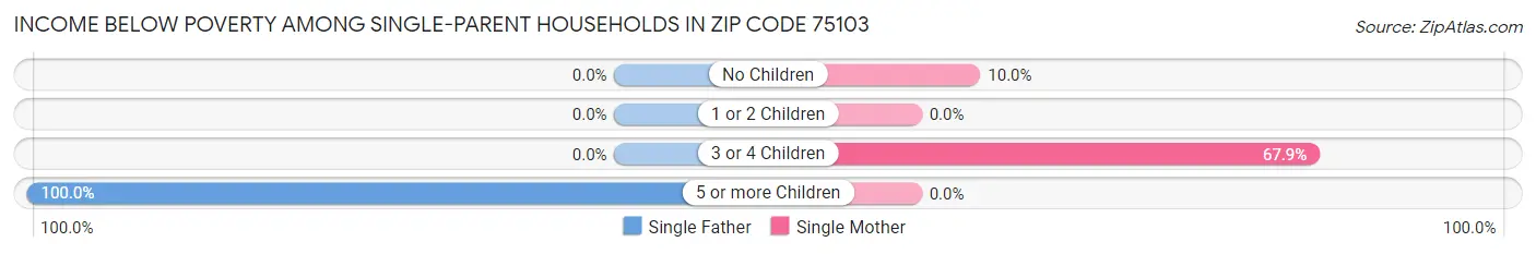 Income Below Poverty Among Single-Parent Households in Zip Code 75103