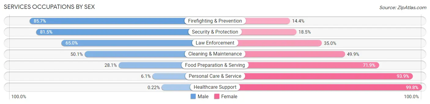 Services Occupations by Sex in Zip Code 75119