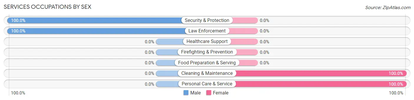 Services Occupations by Sex in Zip Code 75153
