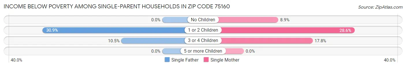 Income Below Poverty Among Single-Parent Households in Zip Code 75160