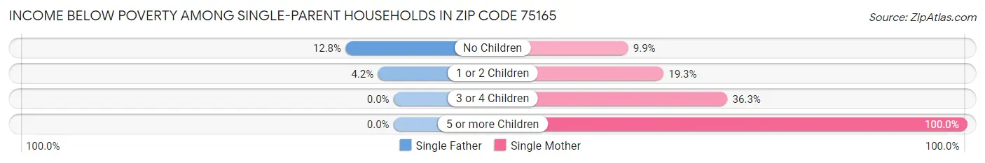 Income Below Poverty Among Single-Parent Households in Zip Code 75165