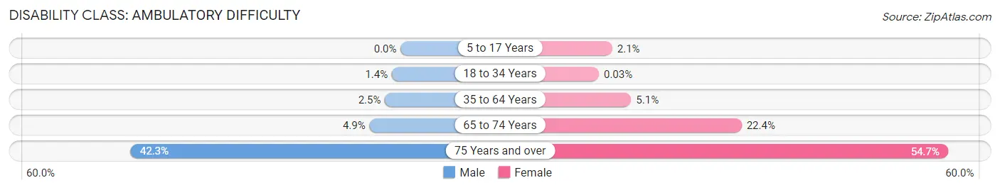 Disability in Zip Code 75407: <span>Ambulatory Difficulty</span>