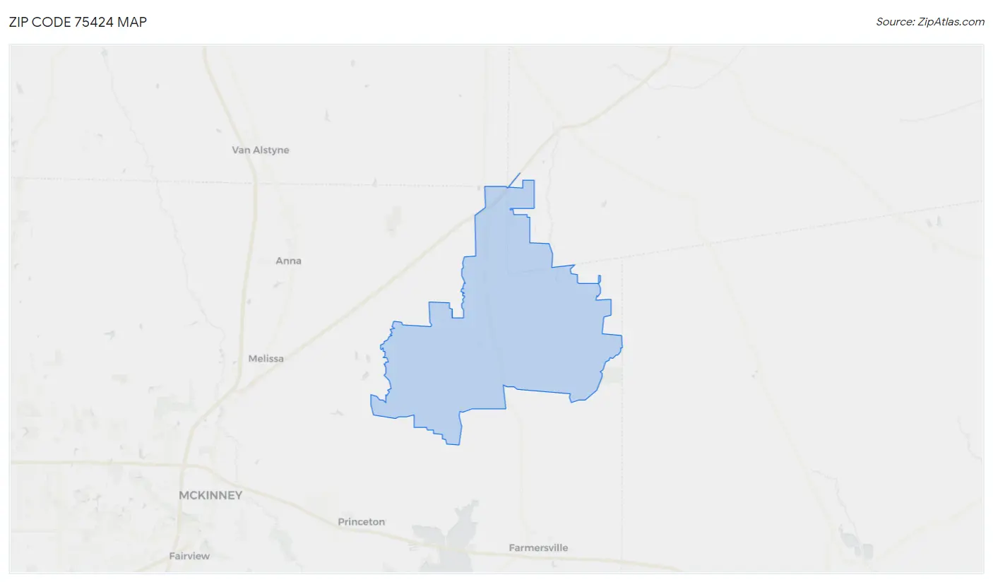 Zip Code 75424 Map