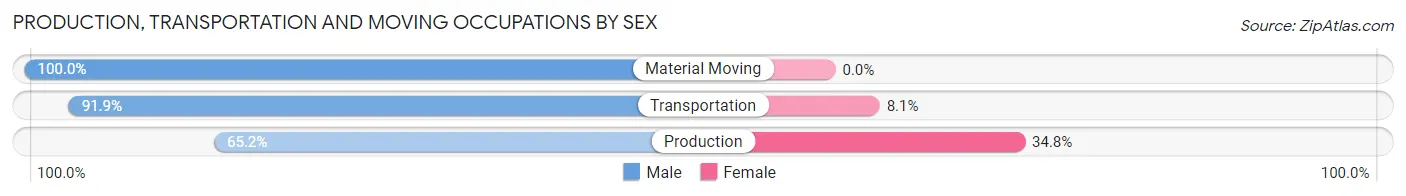 Production, Transportation and Moving Occupations by Sex in Zip Code 75437