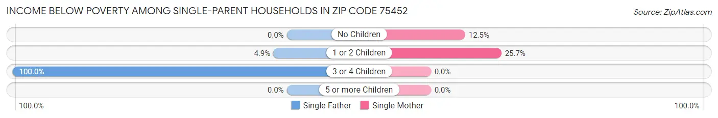 Income Below Poverty Among Single-Parent Households in Zip Code 75452
