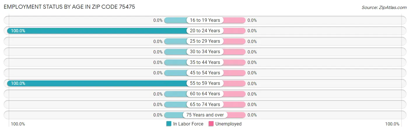 Employment Status by Age in Zip Code 75475