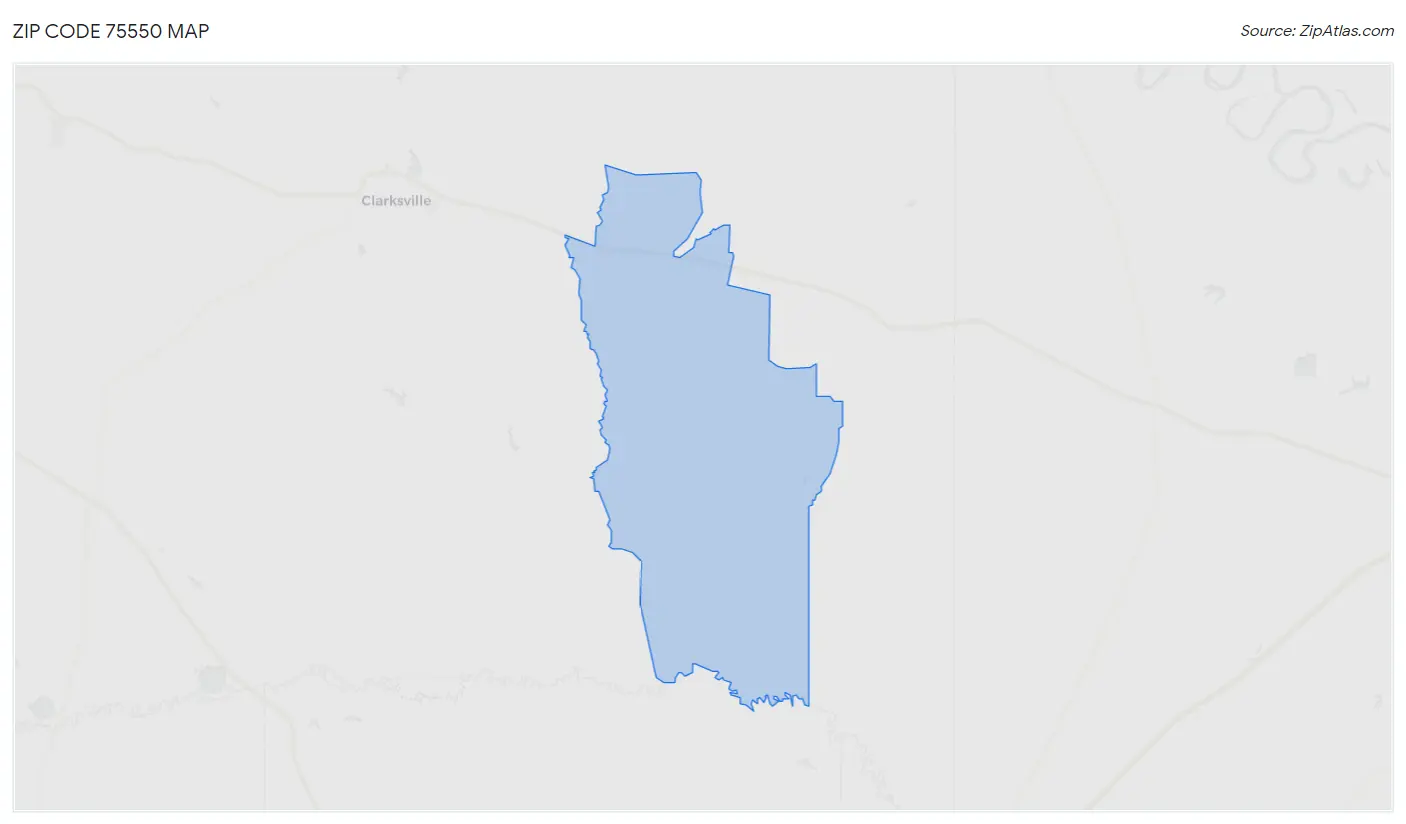 Zip Code 75550 Map