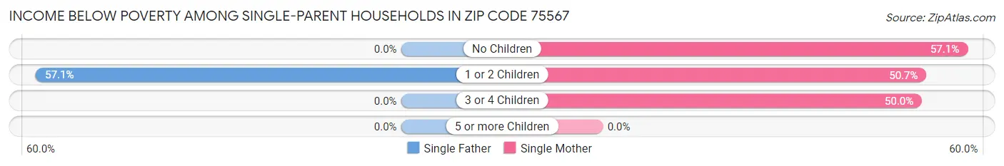 Income Below Poverty Among Single-Parent Households in Zip Code 75567