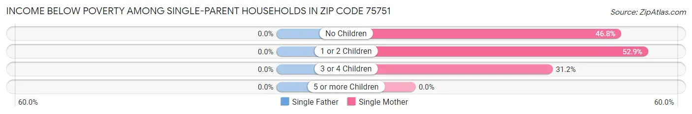 Income Below Poverty Among Single-Parent Households in Zip Code 75751