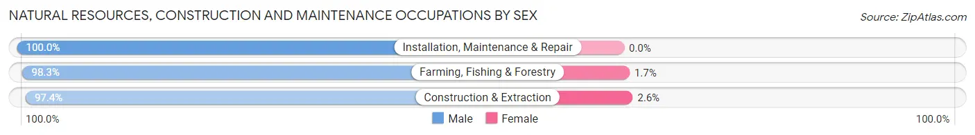 Natural Resources, Construction and Maintenance Occupations by Sex in Zip Code 75754