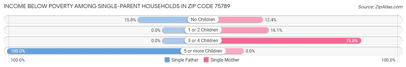 Income Below Poverty Among Single-Parent Households in Zip Code 75789
