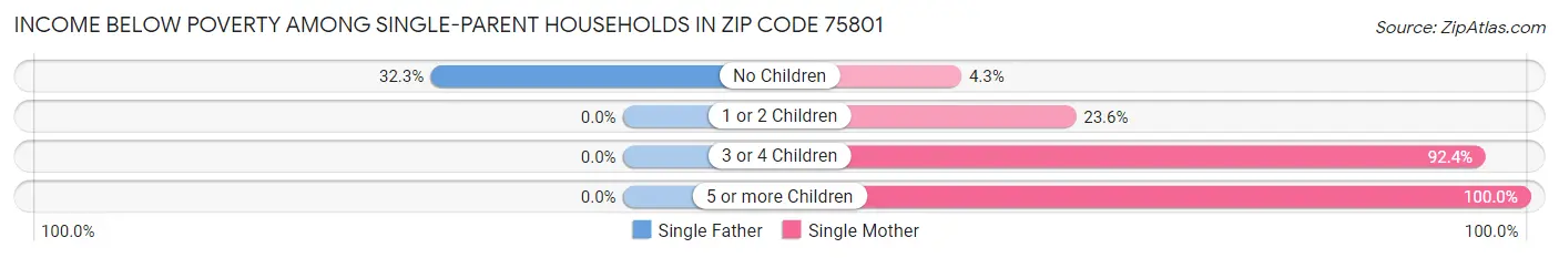 Income Below Poverty Among Single-Parent Households in Zip Code 75801