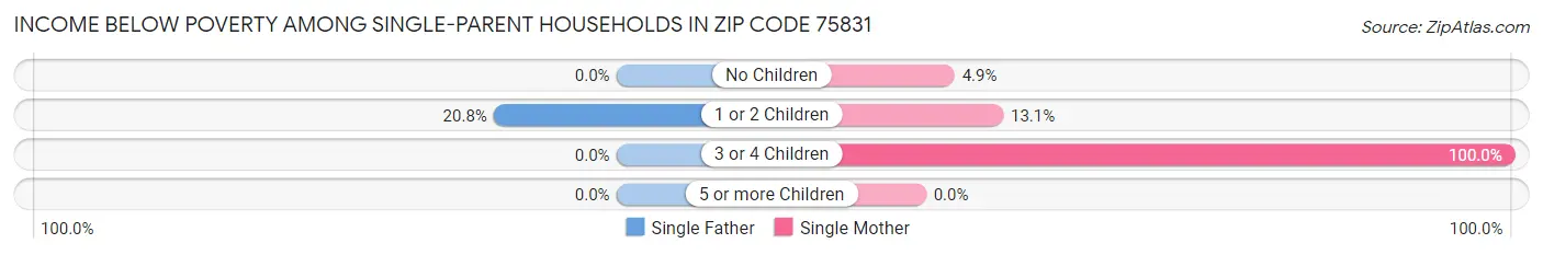 Income Below Poverty Among Single-Parent Households in Zip Code 75831