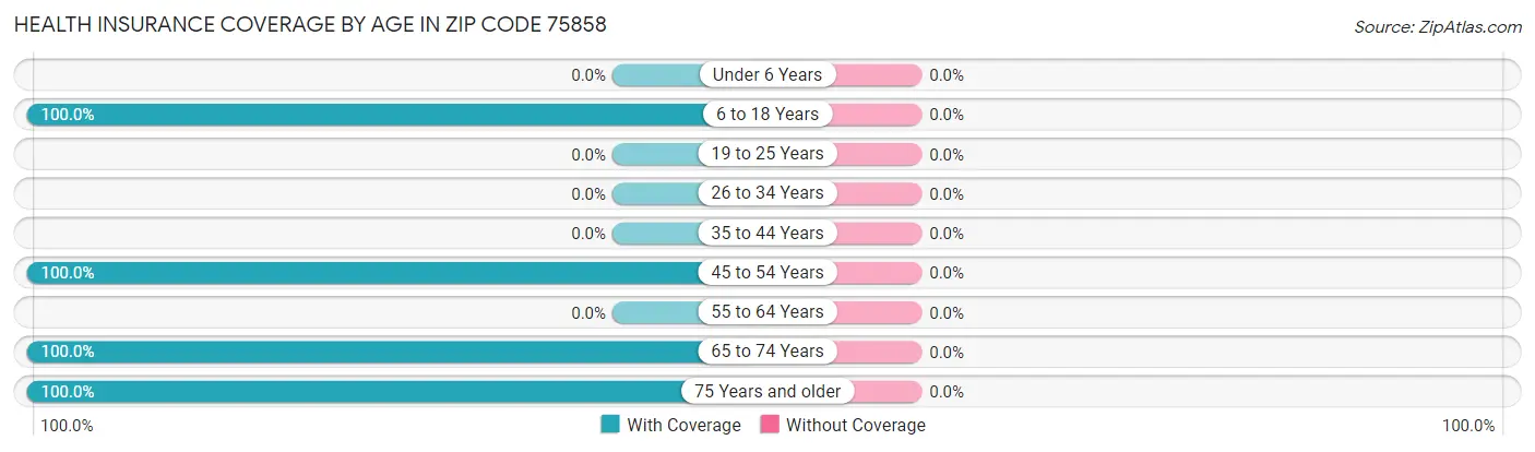 Health Insurance Coverage by Age in Zip Code 75858