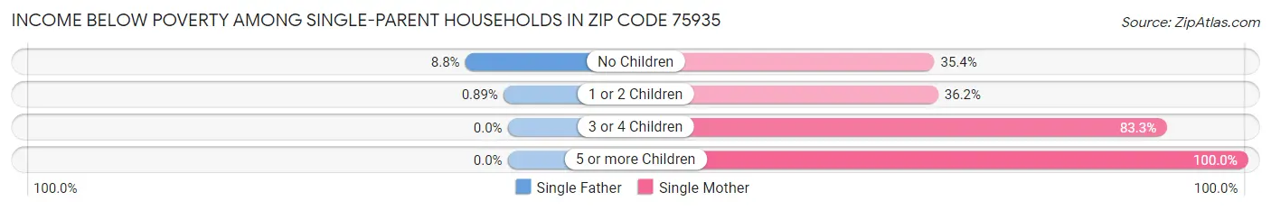Income Below Poverty Among Single-Parent Households in Zip Code 75935
