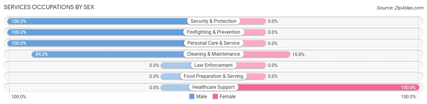 Services Occupations by Sex in Zip Code 75944
