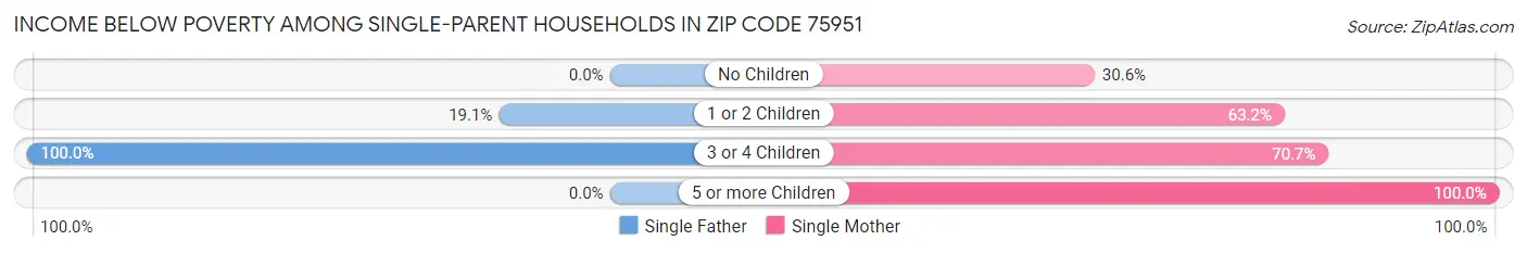 Income Below Poverty Among Single-Parent Households in Zip Code 75951