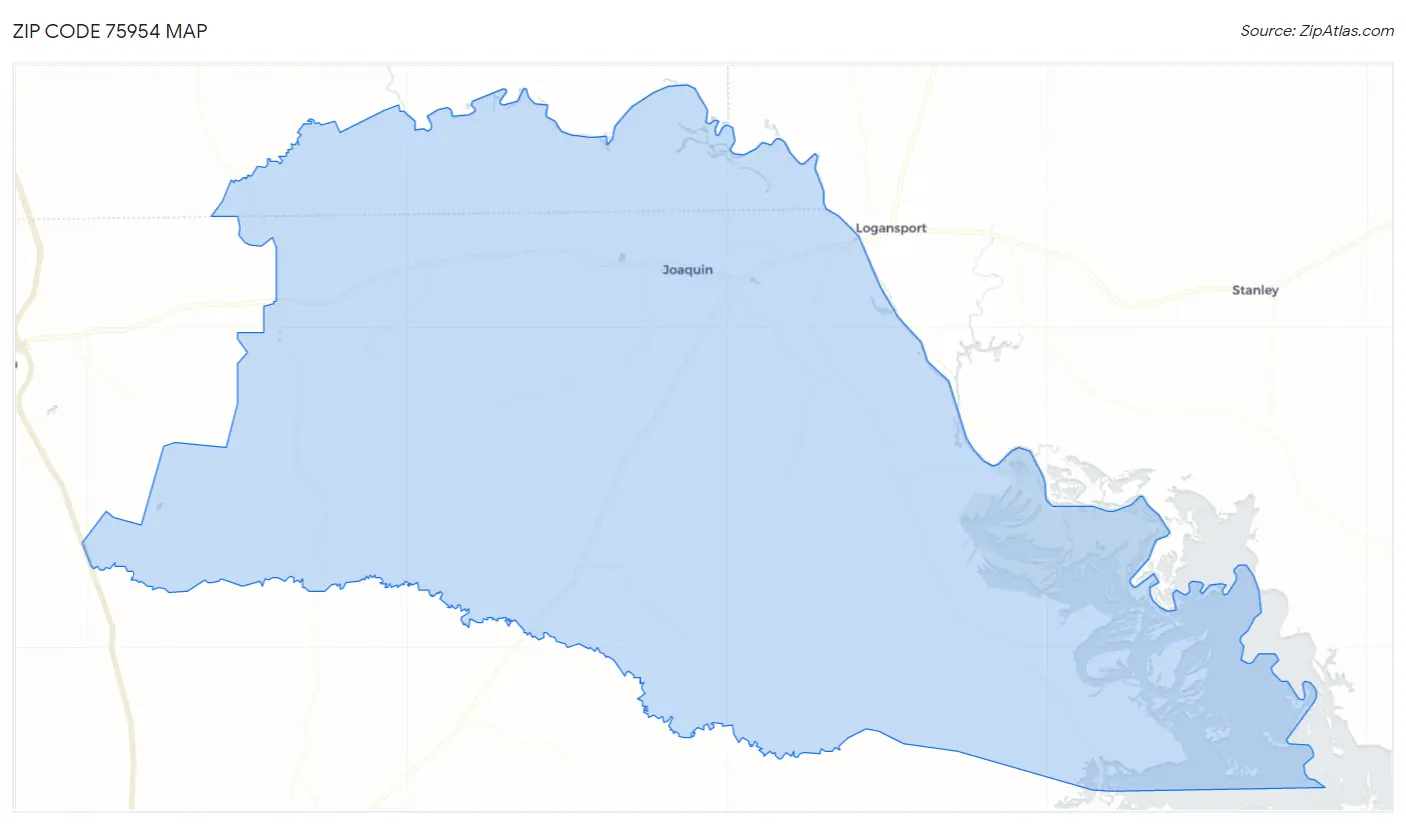 Zip Code 75954 Map