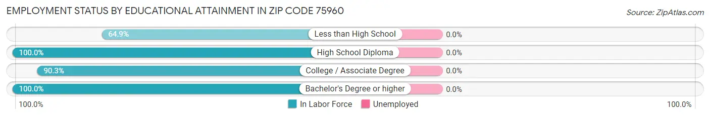 Employment Status by Educational Attainment in Zip Code 75960